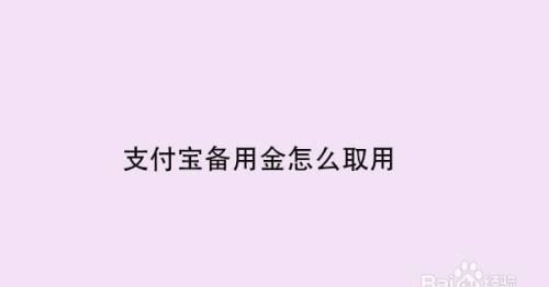 支付宝备用金在哪里,支付宝备用金在哪里找图3