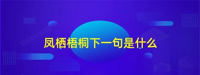 凤栖梧桐下一句,凤栖梧桐有什么深意图4