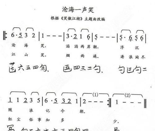 沧海一声笑下一句,沧海笑滔滔两岸潮是什么歌歌词是什么意思图4